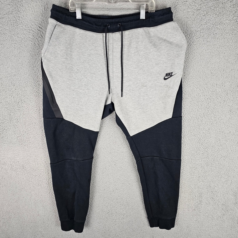 Nike Joggers Mens XL Grey Tech Fleece Colorblock Tapered Sweatpants 29019